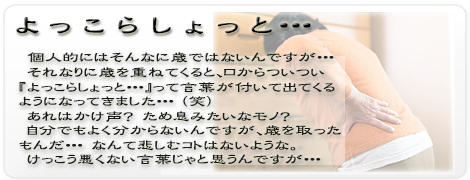 よっこらっしょ　かけ声　年　歳　東洋医学